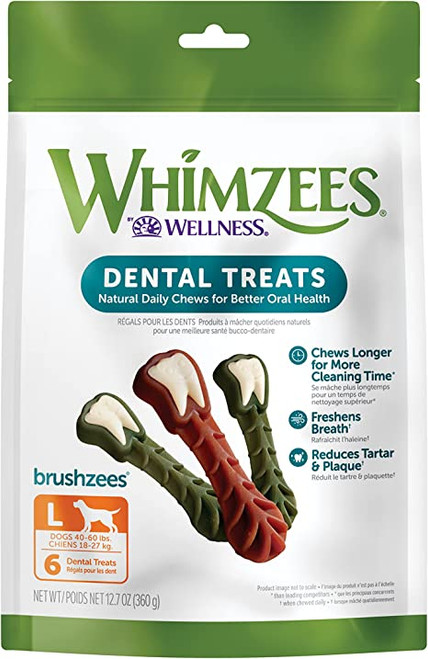 Whimzees Brushzees Large Dental Dog Treats 12.7 oz