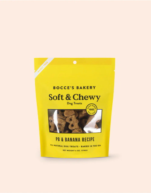 Bocce PB & Banana Recipe Soft & Chewy Dog Treats 6 oz