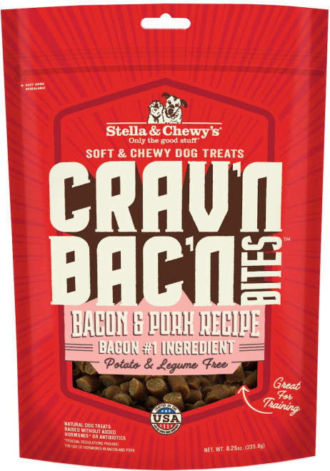 Stella & Chewy's Crav'n Bac'n Bites Bacon & Pork Recipe Training Treats 8.25 oz