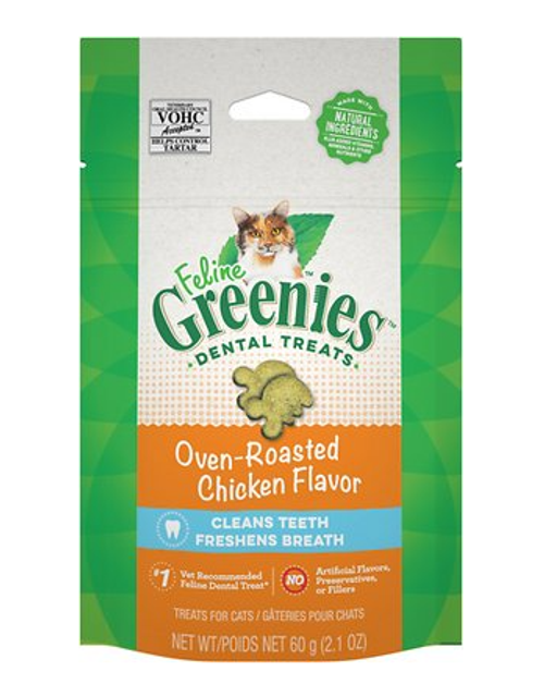 Greenies Feline Dental Treats Oven Roasted Chicken Flavor For Cats