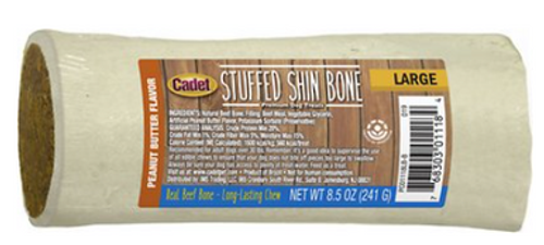 Cadet Gourmet Stuffed 5-6 in Peanut Butter Flavor Shin Bone For Dogs 