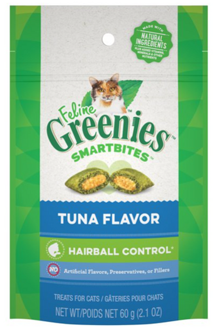 Greenies Smartbites Hairball Control Tuna Flavor Cat Treats 2.1 oz