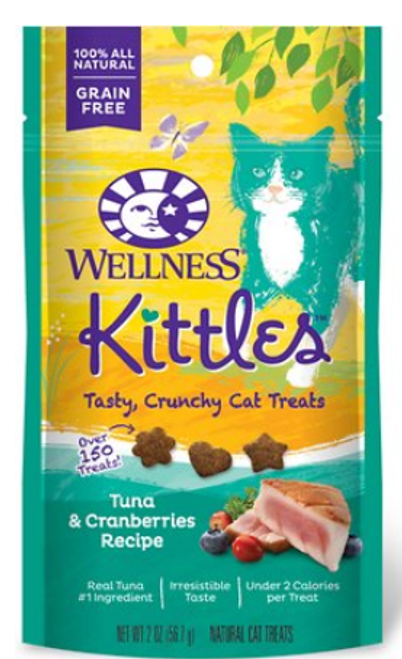 Wellness Kittles Grain-Free Tuna & Cranberries Recipe Crunchy Cat Treats 2 oz