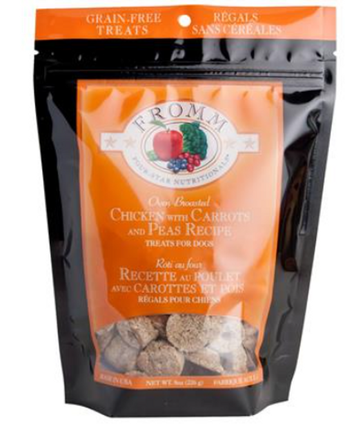 Fromm Four-Star Oven Baked Chicken with Carrots & Peas Recipe Dog Treats 8 oz
