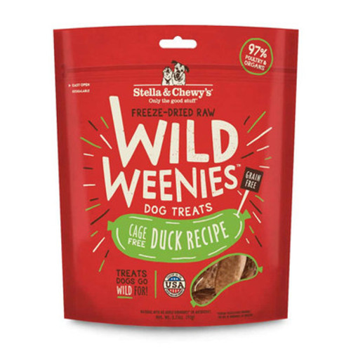 Stella & Chewy's Wild Weenies Raw Freeze-Dried Duck Recipe Dog Treats 3.25 oz