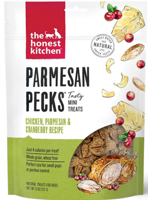 The Honest Kitchen Parmesan Pecks Chicken, Parmesan & Cranberry Recipe Dog Treats 8 oz