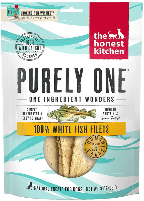 The Honest Kitchen Wishes Dehydrated Whitefish Filets Dog Treats 3 oz