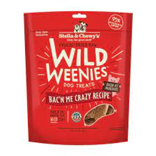 Stella & Chewy's Wild Weenies Bac'N Me Crazy Freeze-Dried Dog Treats 3 oz