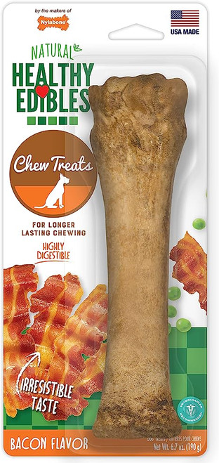 Nylabone Healthy Edibles All-Natural Long Lasting Bacon Flavor Chew Dog Treat