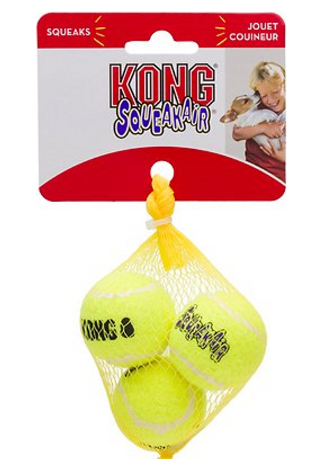 Kong Airdog Squeaker Ball Dog Toy, 3 pk, Extra Small 