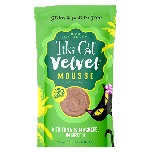 Tiki Cat Velvet Mousse Tuna & Mackerel in Broth Wet Cat Food Pouch