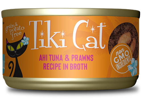 Tiki Cat Manana Grill Ahi Tuna & Prawns Recipe in Broth Canned Cat Food