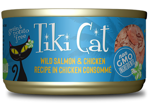 Tiki Cat Napili Luau Wild Salmon & Chicken Recipe in Chicken Consomme Canned Cat Food