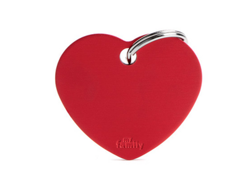 Myfamily Big Heart Anodized Aluminum Personalized Dog ID Tag