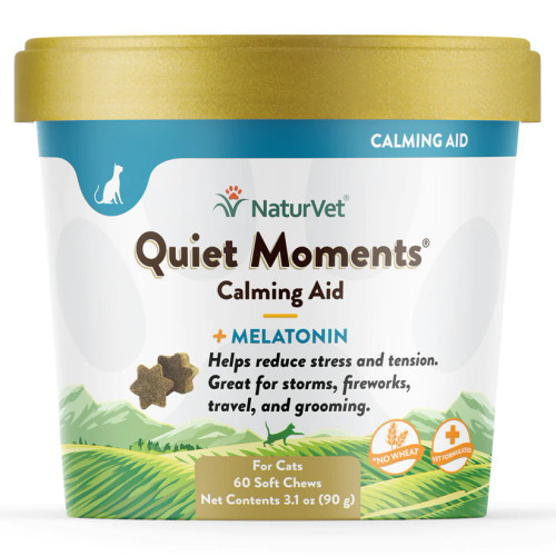 Naturvet Quiet Moments Calming Aid Plus Melatonin Cat Soft Chews 60 ct