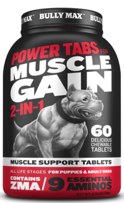 Bully Max 2-N-1 Power Tabs for Muscle Gain for Dogs 60 ct