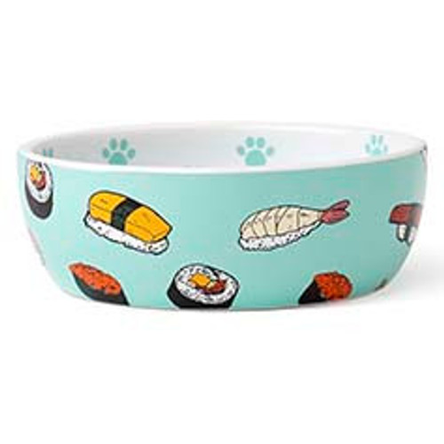 Petrageous Designs Sushi Print Ceramic Stoneware Bowl 14 oz