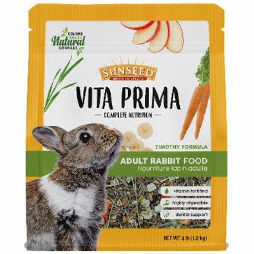 Sunseed Vita Prima Complete Nutrition Timothy Formula Adult Rabbit Food 4 lb