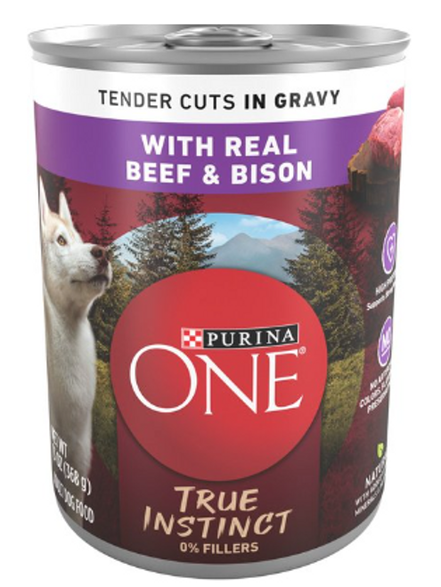 Purina ONE True Instinct with Real Beef & Bison Tender Cuts in Gravy Canned Dog Food