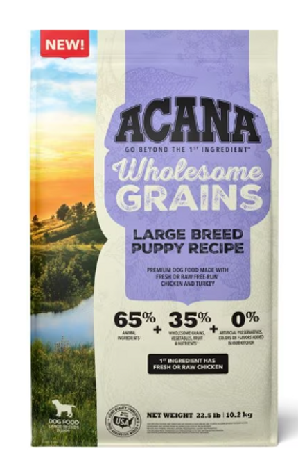 Acana Wholesome Grains Large Breed Puppy Dry Dog Food 22.5 lb