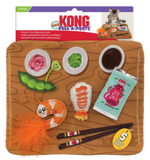 Kong Pull-A-Partz Sushi Catnip Cat Toys, 5 count 