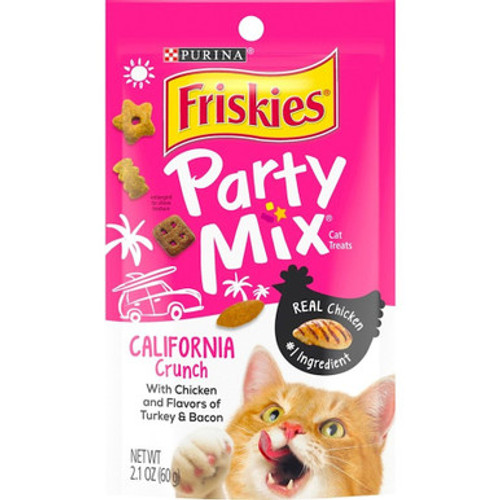 Purina Friskies Party Mix California Dreamin' Chicken/Turkey/Bacon Cat Treats 2.1 oz