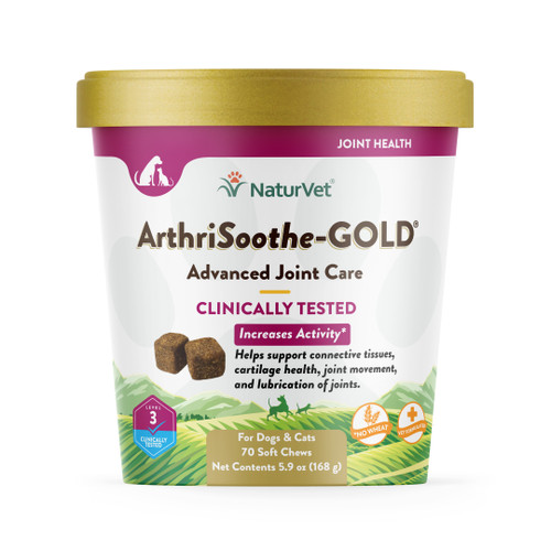 Naturvet Arthrisoothe Gold Level 3 Dog & Cat Soft Chews 70 ct