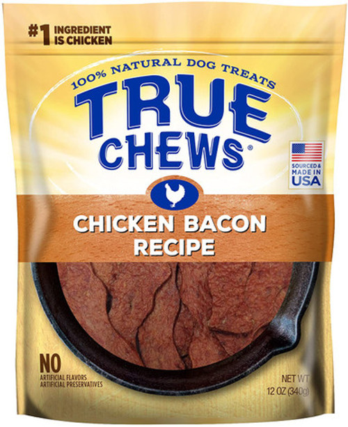 True Chews Premium Jerky Cut Strips Chicken Bacon Recipe Dog Treats 12 oz