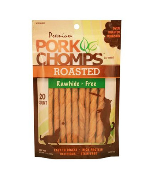 Scott Pet Pork Chomps Oven Roasted Porkskin Twists Rawhide-Free Dog Chews 20 ct