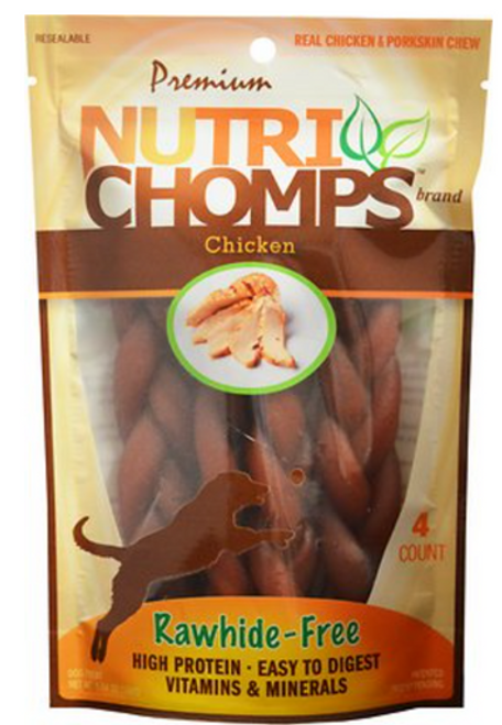 Scott Pet Premium Nutri Chomps Chicken Flavor Braid Dog Treats 4 ct