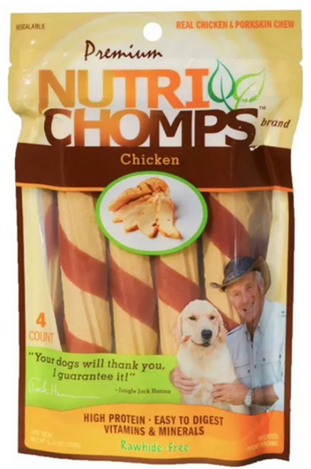 Scott Pet Premium Nutri Chomps Chicken Twists With Flavor Wrap Dog Treats 4 ct
