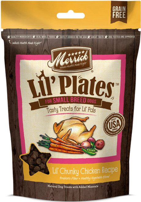 Merrick Lil' Plates For Small Breeds Lil' Chunky Chicken Recipe Dog Treats 5 oz