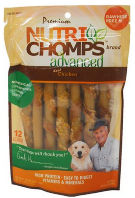 Scott Pet Nutri Chomps Advanced Real Chicken Rawhide-Free Twists Dog Treats 4 ct