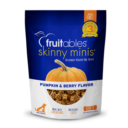 Fruitables Skinny Minis Pumpkin & Berry Flavor Soft & Chewy Dog Treats 5 oz