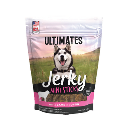 Ultimates Grain-Free Jerky Mini Strips with Lamb Protein Soft Dog Treats 7 oz