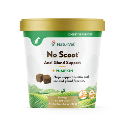 Naturvet No Scoot Plus Pumpkin Soft Chews Digestive Supplement for Dogs 60 ct