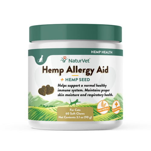 Naturvet Hemp Soft Chews Allergy Supplement for Cats 60 ct