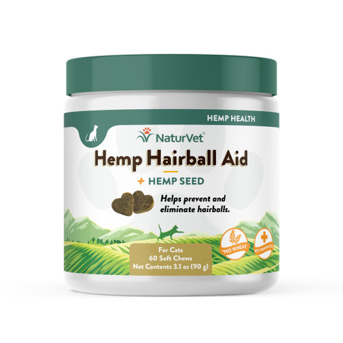 Naturvet Hemp Soft Chews Hairball Control Supplement for Cats 60 ct