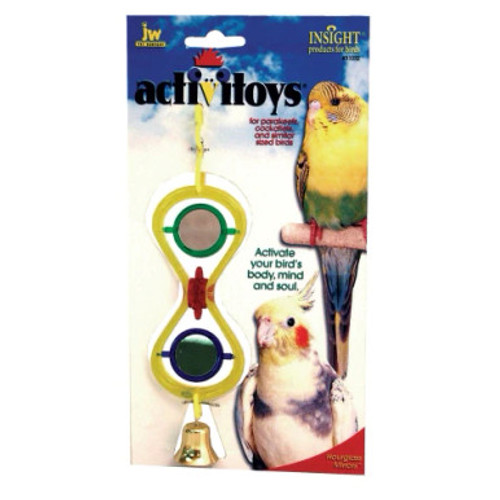 Jw Pet Insight Activitoy Hour Glass Mirror Bird Toy For Parakeets & Cockatiels 