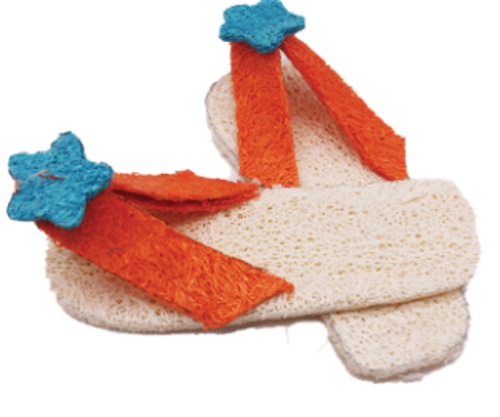 A&E Nibbles Loofah Flip Flop Small Animal Chew Toy 