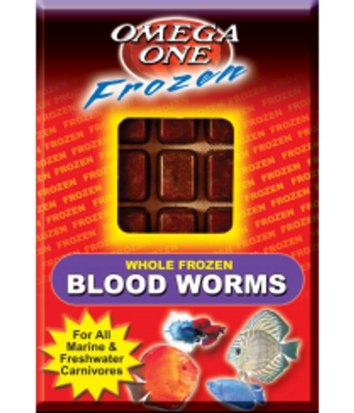 Omega One Frozen Blood Worms Cube Pack 3.5 oz