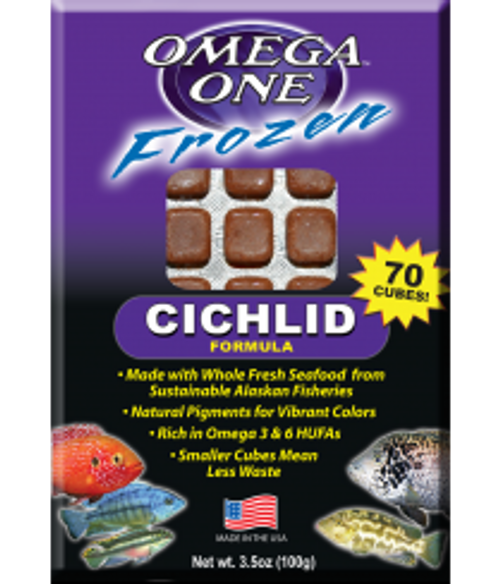 Omega One Frozen Cichlid Formula Fish Food 3.5 oz
