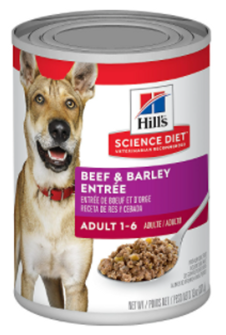Hill's Science Diet Adult 1-6 Beef & Barley Entree Canned Dog Food