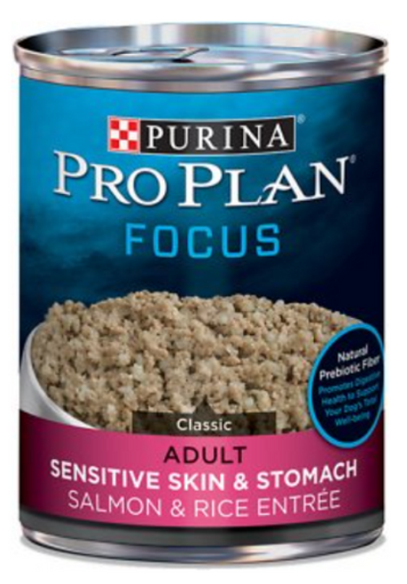 Purina Pro Plan Focus Adult Classic Sensitive Skin & Stomach Salmon & Rice Entree Canned Dog Food