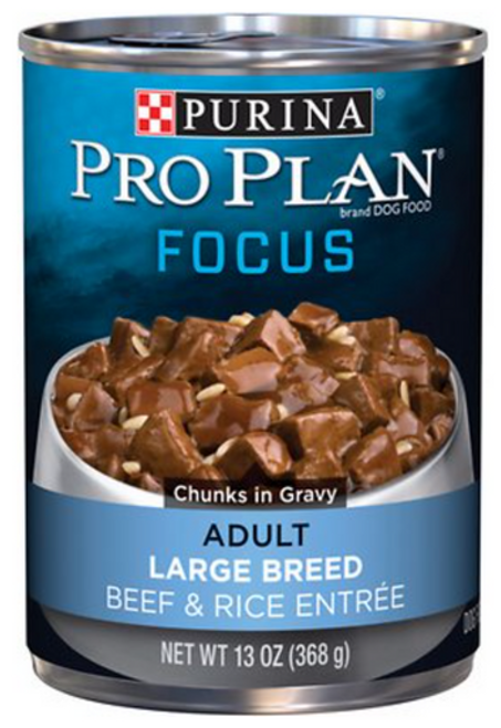 Purina Pro Plan Focus Adult Large Breed Beef & Rice Entree Chunks In Gravy Canned Dog Food