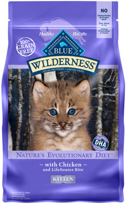 Blue Buffalo Wilderness Kitten Chicken Recipe Grain-Free Dry Cat Food 5 lb