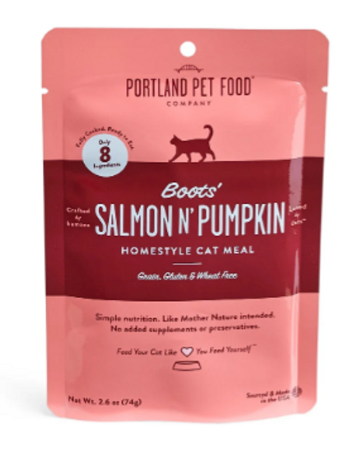 Portland Pet Food Company Boots' Salmon N' Pumpkin Cat Meal Pouch