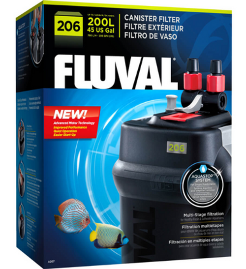 Fluval 206 External Canister Aquarium Filter, up to 45 gal 