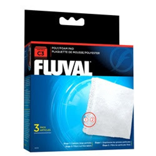 Fluval C3 Poly/Foam Pad Filter Media 3 pk