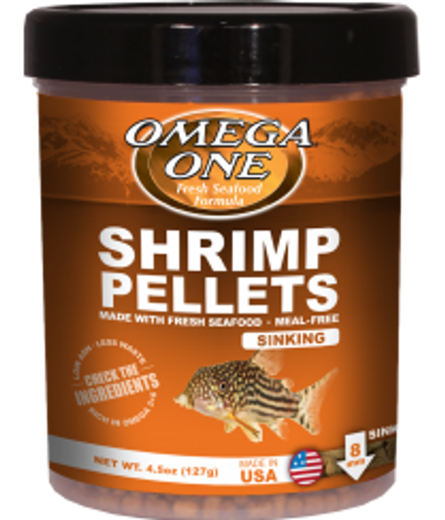 Omega One Sinking Shrimp Pellets Freshwater & Saltwater Fish Food 2.15 oz